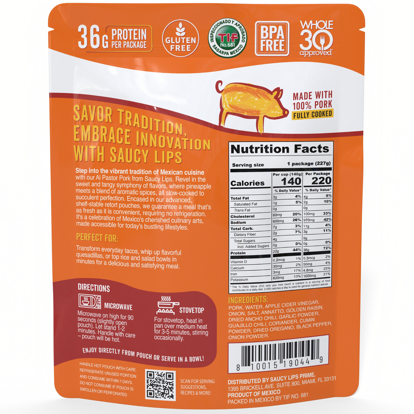 Al Pastor Pork – 36g Protein | Ready in 90 Seconds