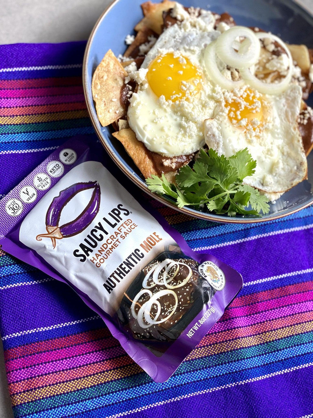 Chilaquiles al Mole - Saucy Lips Foods