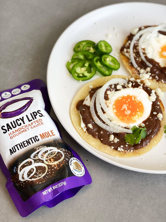 Mounted Eggs with Mole sauce - Saucy Lips Foods - Authentic Flavors from the Heart of México
