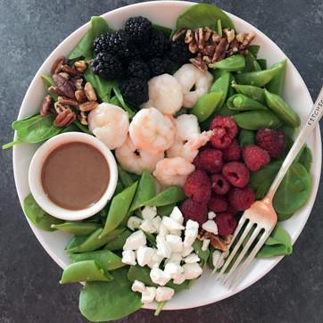 Peppery Strawberry Shrimp & Berry Salad