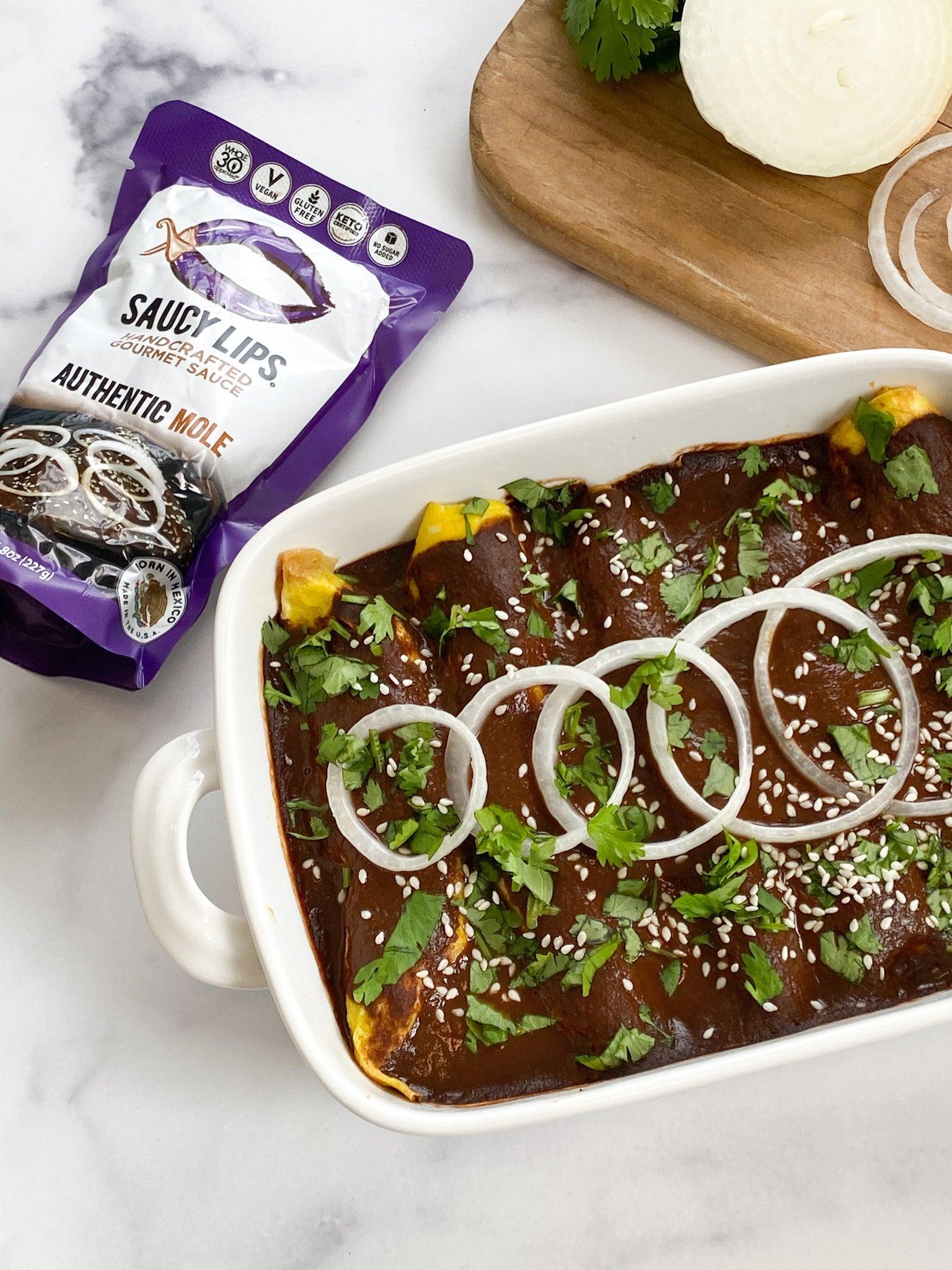 Whole30® Enchiladas with Egg Tortillas - Saucy Lips Foods