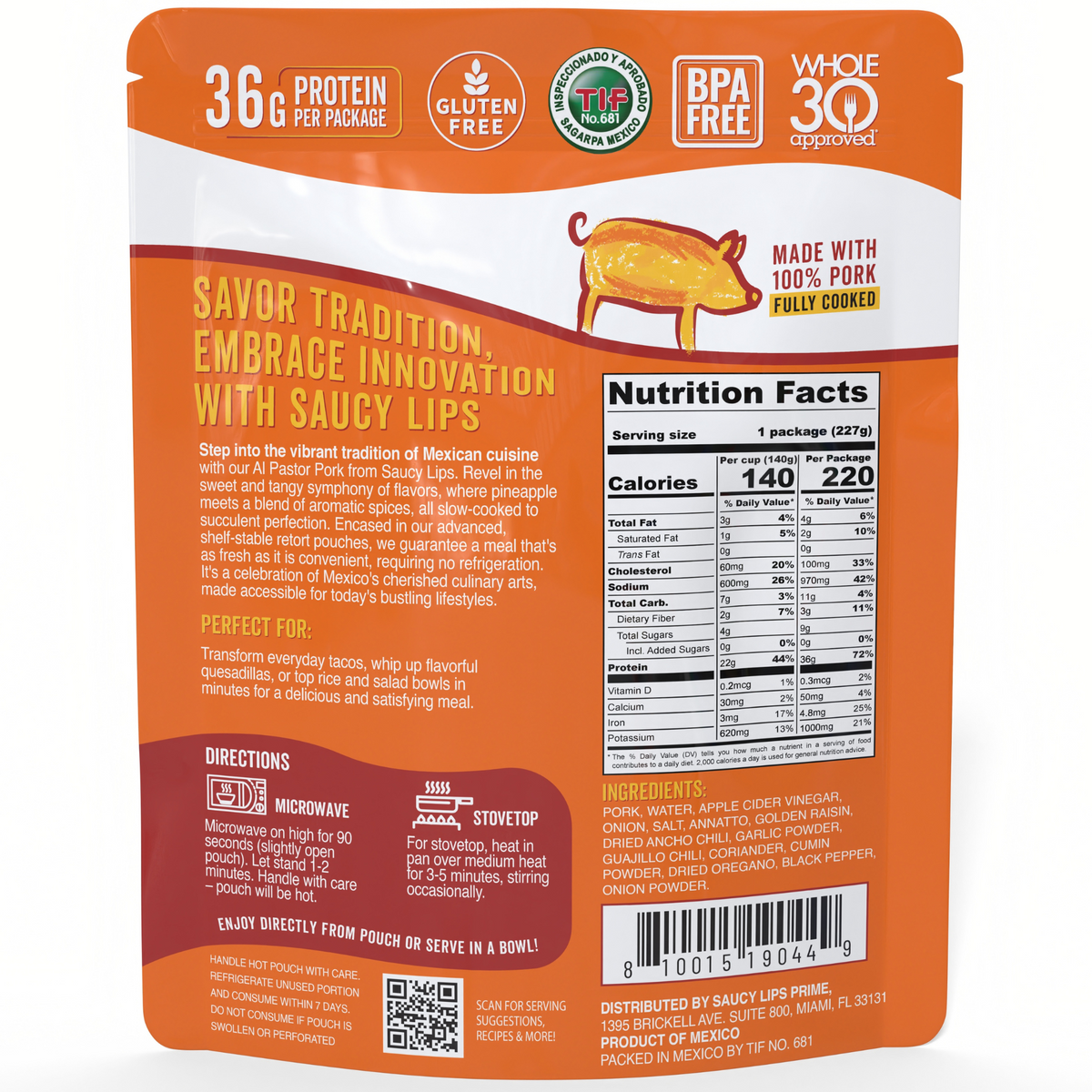 Al Pastor Pork – 36g Protein | Ready in 90 Seconds