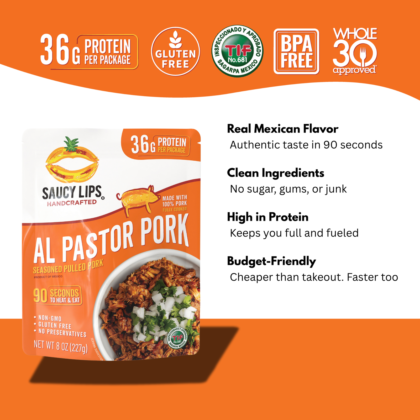 Al Pastor Pork – 36g Protein | Ready in 90 Seconds