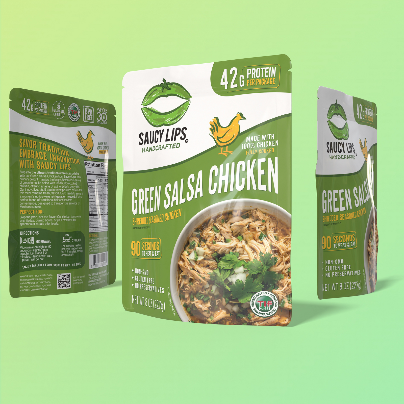Green Salsa Chicken – 42g Protein | Ready in 90 Seconds
