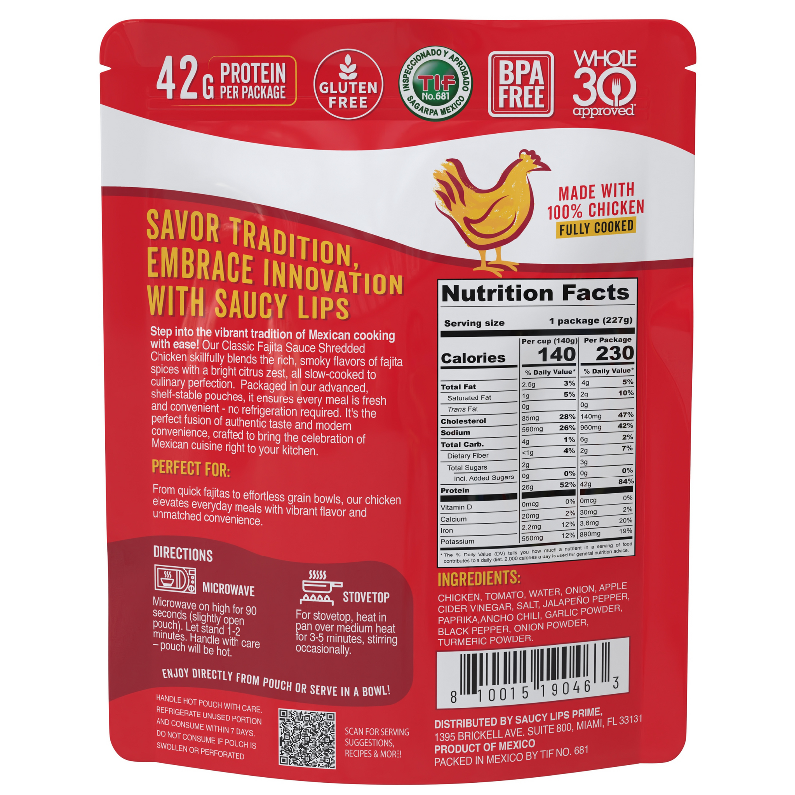 Fajita Chicken – 42g Protein | Ready in 90 Seconds