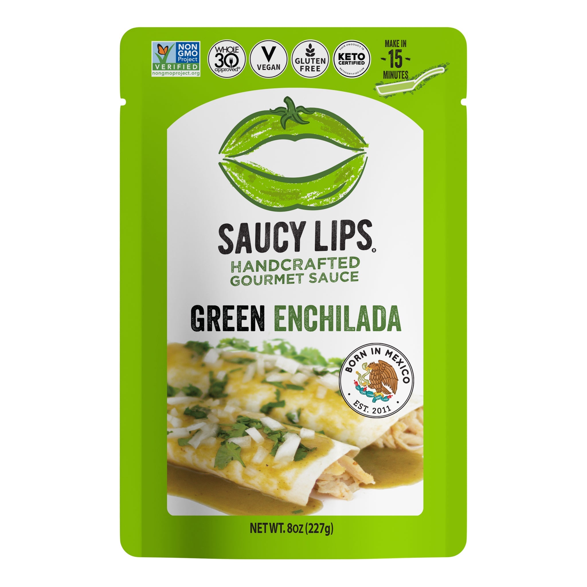 Green Enchilada Sauce - Saucy Lips Foods - Authentic Sauce Flavors from the Heart of México